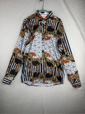 Black panther mens 2XL button up shirt long sleeve